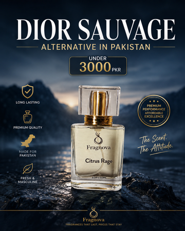 Fragnova Citrus Rage, affordable Dior Sauvage alternative perfume in Pakistan under PKR 3000