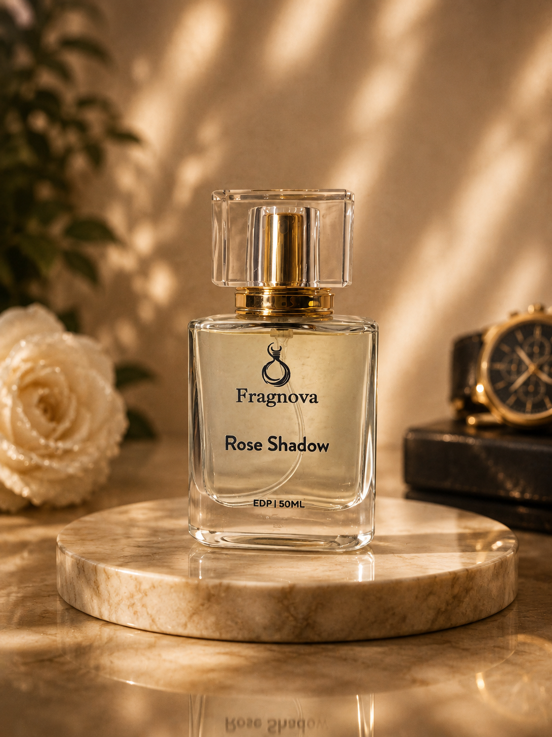 Fragnova Rose Shadow 50ml premium unisex Eau de Parfum bottle